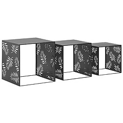 Beliani Lot de 3 tables noires WALDO