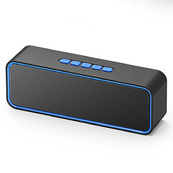 Chrono Haut-parleur Bluetooth sans fil, haut-parleur portable Bluetooth 5.0, avec double basse, stéréo 3D, radio FM, fonction mains libres, batterie intégrée de 1500 mAh, 13 heures de lecture(Bleu)