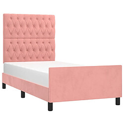 Avis Maison Chic Lit adulte - Cadre Structure de lit avec tête de lit Contemporain Rose 90x200 cm Velours -MN56104