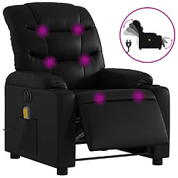 vidaXL Fauteuil de massage inclinable électrique noir similicuir