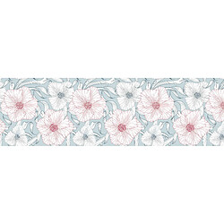 Alter Chemin de cuisine, 100% Made in Italy, Tapis antitache avec impression numérique, Chemin de table antidérapant et lavable, Modèle Fleurs - Bastienne, cm 180x52