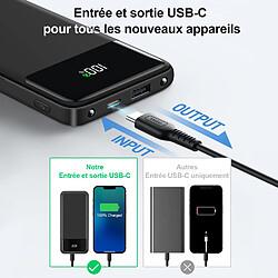 Acheter VANWIN Batterie Externe 20000mAh Câble intégré Power Bank 2.4A et 5 Sorties Ultra Mince Batterie Portable avec l’Ecran LED - Noir