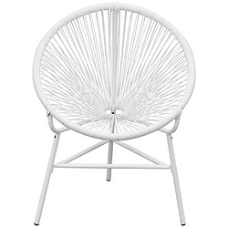 Maison Chic Chaise de jardin - Fauteuil d'extérieur en corde forme de lune Résine tressée Blanc -MN85829