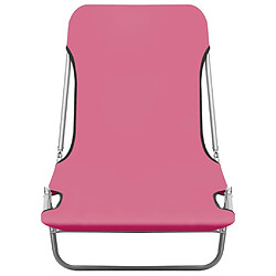 Avis Maison Chic Lot de 2 Chaises longues pliables | Bain de soleil Relax | Transat Acier et tissu Rose -GKD67832