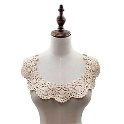 Wewoo Beige Lait Soie Dentelle Brodé Collier Creux Faux DIY Vêtements AccessoiresTaille environ 32 x 26 cm