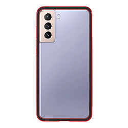 Coque en métal Cadre d'installation de serrure magnétique rouge pour votre Samsung Galaxy S21+ 5G