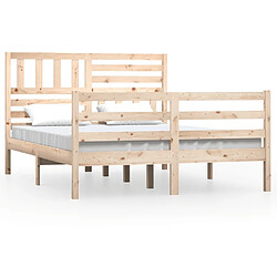 vidaXL Cadre de lit sans matelas bois massif 140x200 cm