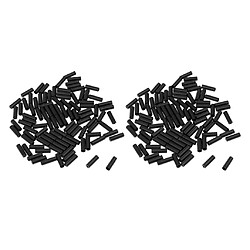 200Pcs Embouts Gaine Fixation Câble Frein Dérailleur Plastique Pour Vélo VTT - Noir