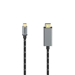 HAMA Câble vidéo, fiche USB-C - fiche HDMI, Ultra-HD 4K@60Hz, alu, 1,50 m