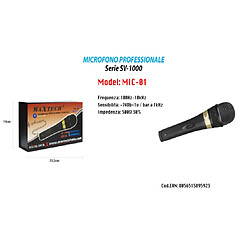 Tradex MICROPHONE POUR KARAOKÉ DYNAMIQUE 3,2 M 18 CM XLR-JACK ON/OFF MAXTECH MIC-01