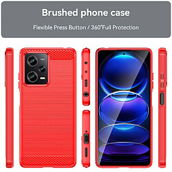 Htdmobiles Coque pour Xiaomi Poco X5 Pro 5G / Redmi Note 12 Pro 5G - housse etui silicone gel carbone + verre trempe - ROUGE