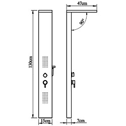 vidaXL Système de panneau de douche Aluminium Mat Blanc pas cher