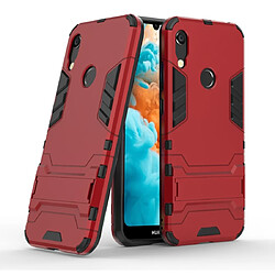 Wewoo Coque PC + TPU antichoc pour Huawei Y6 2019avec support rouge pas cher