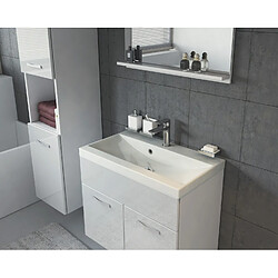 Acheter Auco Meuble de salle de bain Montreal 60 cm lavabo Blanc brillant - Armoire de rangement Meuble lavabo evier Meubles