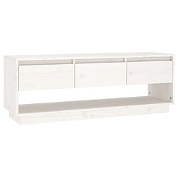 vidaXL Meuble TV Blanc 110,5x34x40 cm Bois de pin massif