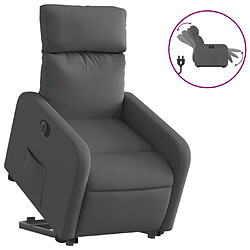 vidaXL Fauteuil inclinable électrique gris foncé tissu