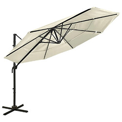 Maison Chic Parasol Jardin | Parasol à 4 niveaux avec mat en aluminium Sable 3x3 m - GKD51929