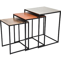 Karedesign Tables d'appoint loft Square Vintage set de 3 Kare Design