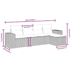 Avis vidaXL Salon de jardin avec coussins 5pcs mélange beige résine tressée