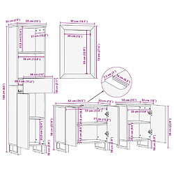 vidaXL Ensemble de meubles de salle de bain 4 pcs bois massif d'acacia pas cher