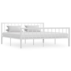 Maison Chic Lit adulte - Lit simple Cadre de lit,Structure du lit Contemporain Blanc Métal 180 x 200 cm -MN47775