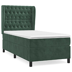 vidaXL Sommier à lattes de lit avec matelas Vert foncé 90x200 cm