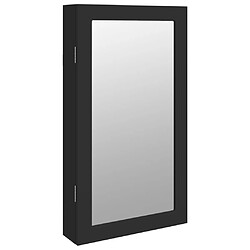 vidaXL Armoire à bijoux avec miroir et éclairage LED mural noir