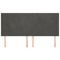 Avis Maison Chic Tête de lit scandinave avec oreilles,meuble de chambre Gris foncé 203x16x118/128 cm Velours -MN46225