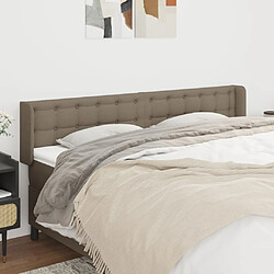 Maison Chic Tête de lit scandinave avec oreilles,meuble de chambre Taupe 183x16x78/88 cm Tissu -MN43015