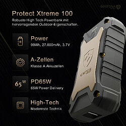 SANAG Protect Powerbank Extreme 100 Avec 27 000 Mah, Batterie Externe Pd 65 W, Charge Rapide, Station D'Alimentation Avec Boîtier Étanche Ip66, Fonction De Charge Sans Fil