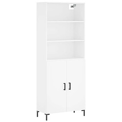 vidaXL Buffet haut Blanc 69,5x34x180 cm Bois d'ingénierie