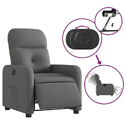 Acheter vidaXL Fauteuil inclinable électrique Gris foncé Tissu