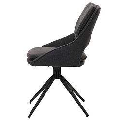 Acheter Mendler Lot de 2 chaises de salle à manger HWC-N73, chaise de cuisine, pivotante Auto-Return, tissu/textile Boucle (540g/m²) Öko-Tex ~ gris foncé