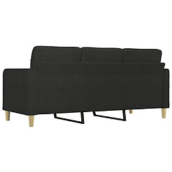 Maison Chic Canapé à 3 places,Canapé droit,Sofa de Salon,Banquette Noir 180 cm Tissu -GKD498765 pas cher