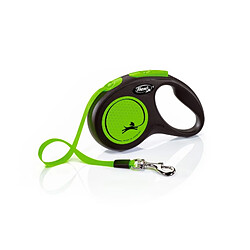 Laisse New Neon S Tape 5 m black/ neon green Flexi CL11T5-251-S-NEOG