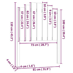 vidaXL Tête de lit Blanc 81x4x110 cm Bois massif de pin pas cher