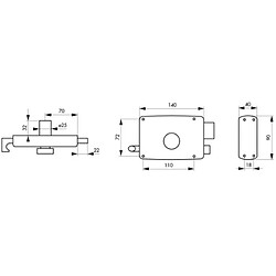 Acheter Thirard Serrure en applique horizontale à tirage et bouton pour porte de garage, cylindre Ø 25 dépassant de 32 mm 3 clés droite