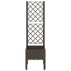 Avis Maison Chic Jardinière,Bac à fleurs avec treillis - pot de fleur marron 40x40x142 cm PP -GKD94882