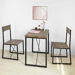 Avis SoBuy OGT19-N Set de 1 Table + 2 Chaises Table à Manger Table de Cuisine Ensemble Table de Balcon + 2 tabourets avec Dossier mobilier de Jardin