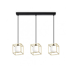 Ideal Lux Suspension Lingotto 3 ampoules Verre,métal Laiton