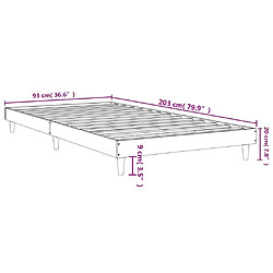 vidaXL Cadre de lit sans matelas blanc 90x200 cm bois d'ingénierie pas cher