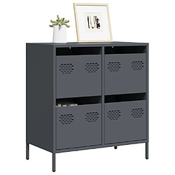 vidaXL Buffet anthracite 68x39x73,5 cm acier laminé à froid