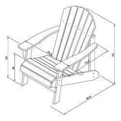 AXI Carmen Chaise Adirondack, Transat Bois, Beige Or | Chaise de Jardin Bois 1 personne /Fauteuil Bois Exterieur/Chaise Bois Exterieur | Fauteuil Exterieur Bois à dossier haut 90 x 78 x 93 cm 14 kg pas cher