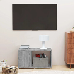 vidaXL Meuble TV Sonoma gris 60x24x32 cm Bois d'ingénierie