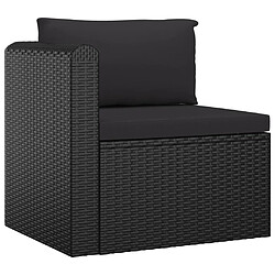 Avis vidaXL Salon de jardin 9 pcs avec coussins Résine tressée Noir