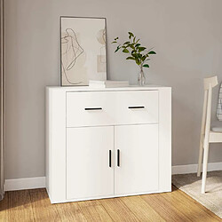 Maison Chic Commode Buffet - Meuble de rangement Blanc 80x33x70 cm Bois d'ingénierie -GKD64796