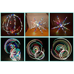 Universal Hula hoop coloré LED, cerceau de changement de lampe Cerceau LED allumé pour enfants et adultes (vert)