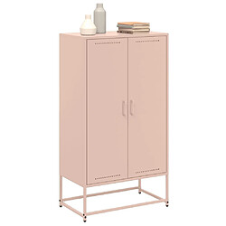 Avis vidaXL Buffet haut rose 68,5x38,5x123,5 cm acier