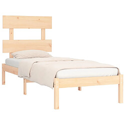 Avis Maison Chic Lit adulte - Lit simple Cadre de lit,Structure du lit Contemporain Bois massif 90x200 cm -MN94144