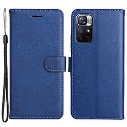 Etui en PU avec support bleu pour votre Xiaomi Poco M4 Pro 5G/Redmi Note 11